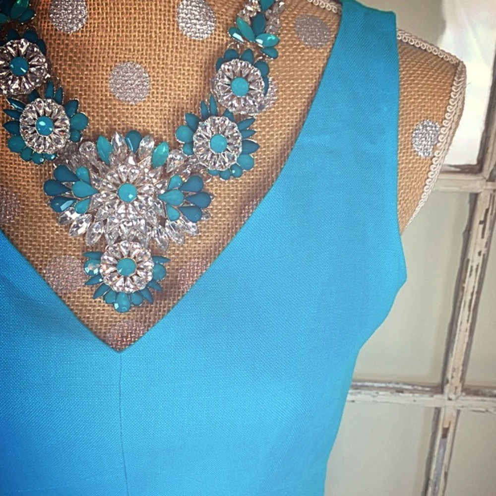 Talbots Turquoise Classic Linen Dress